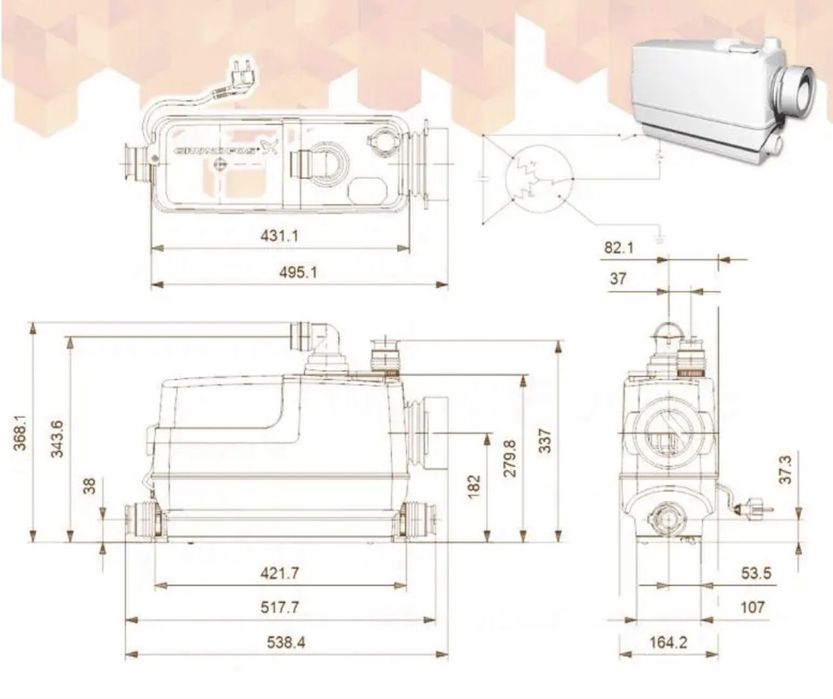 Канализационная установка SOLOLIFT2 CWC-3 Grundfos
