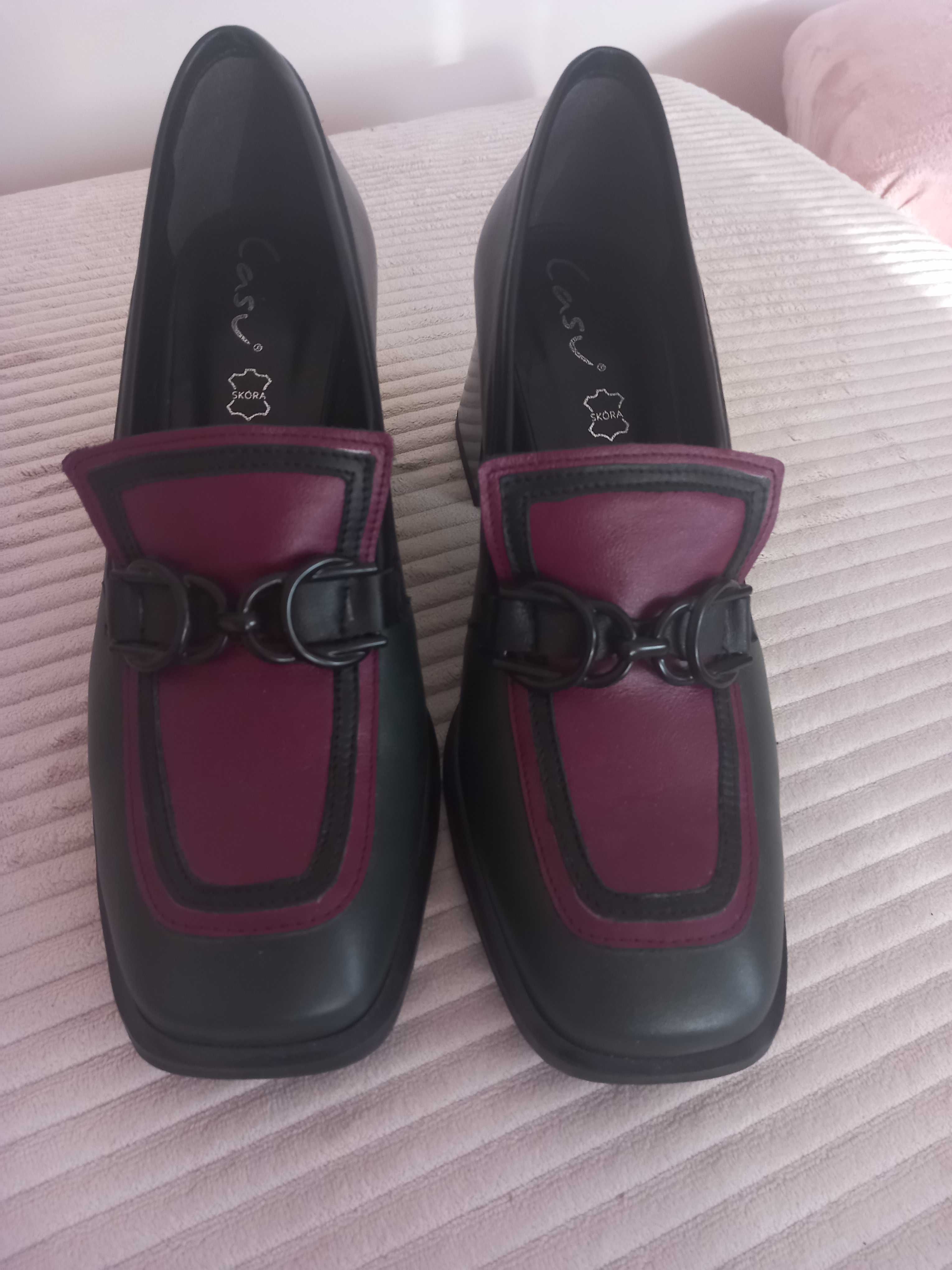 Buty mokasyny nr 40 skóra