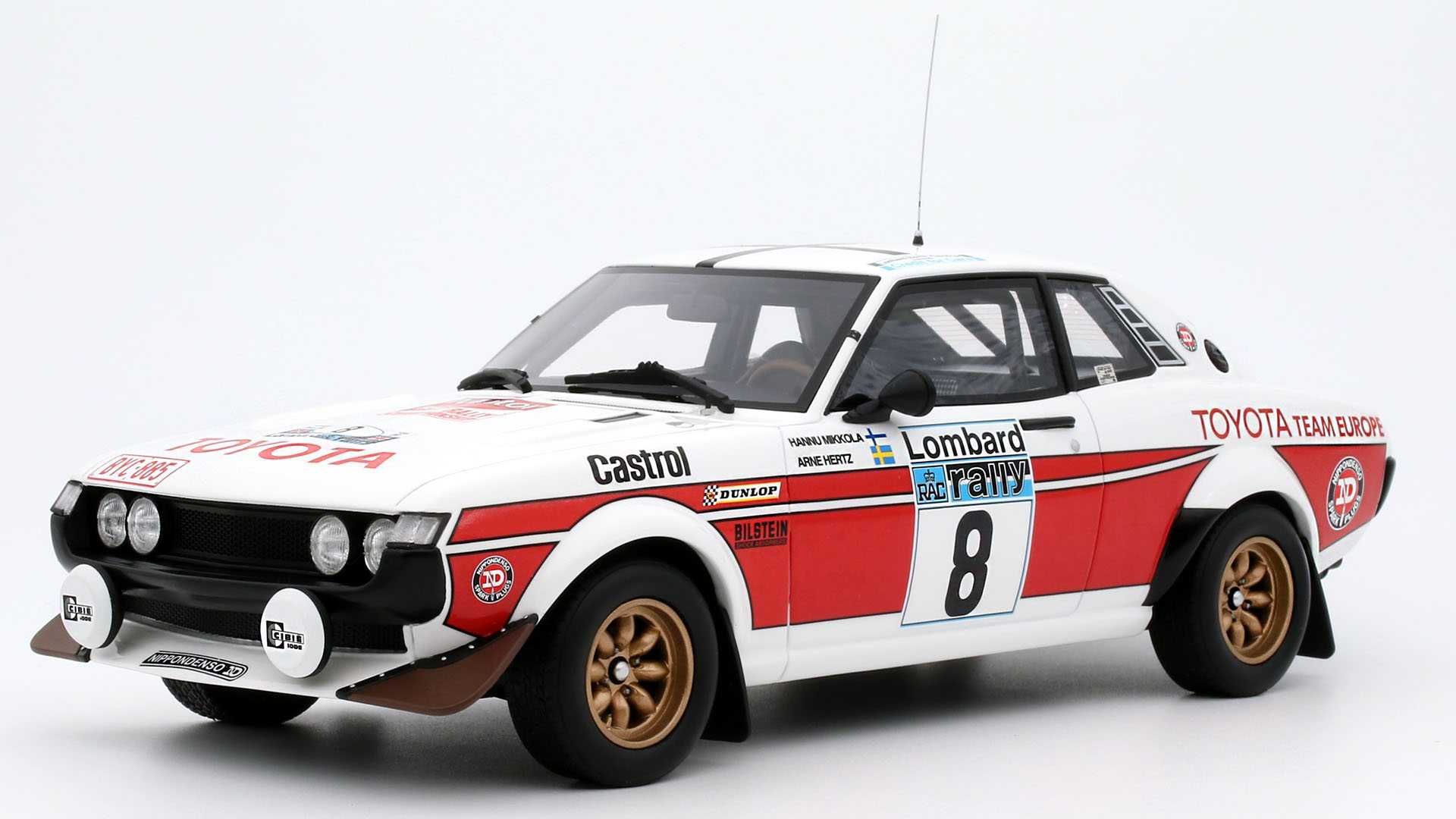 Model 1:18 Otto Toyota Celica RA21 2000GT #8 Rally RAC Lombard 1977