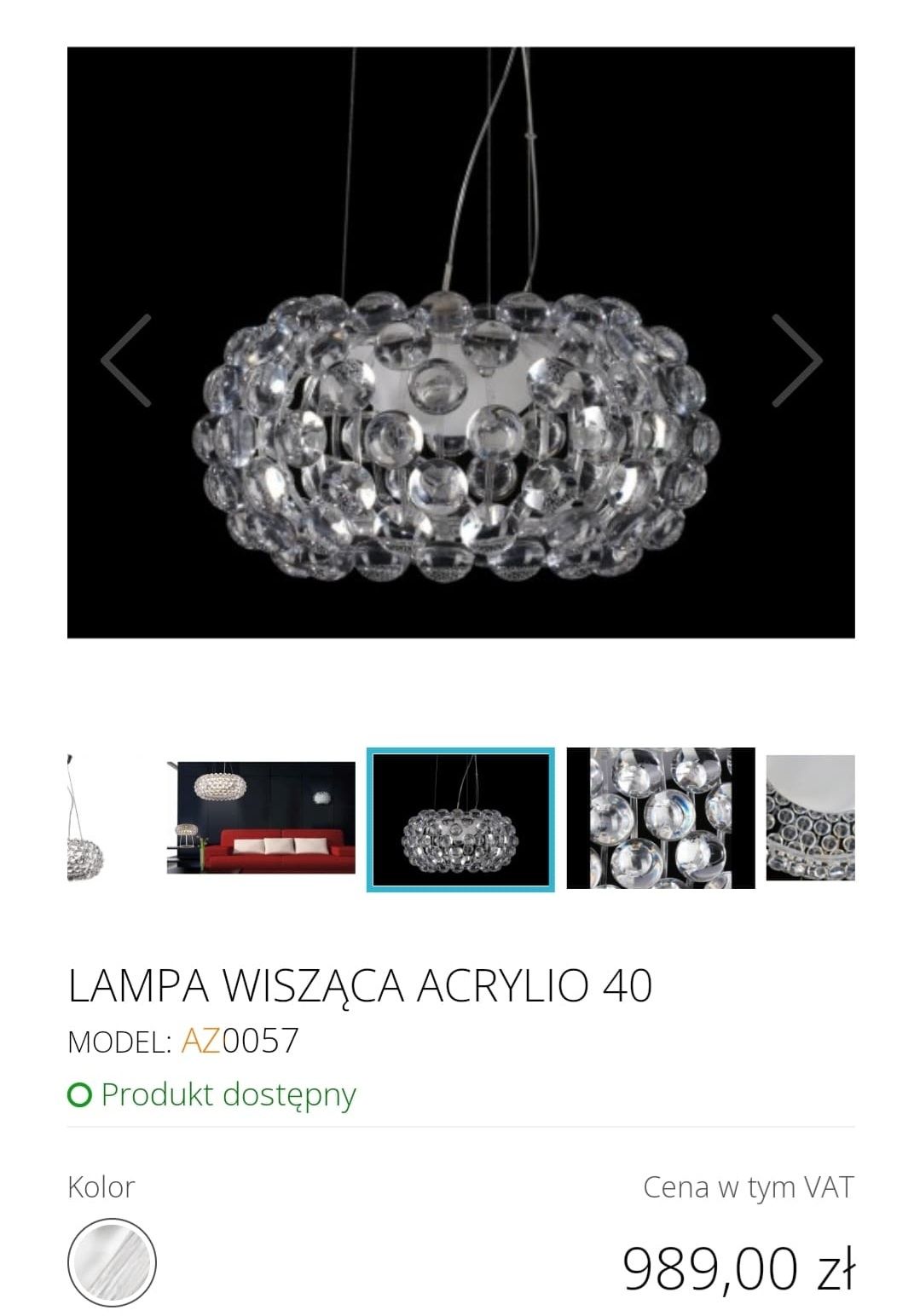 Żyrandol lampa kryształ