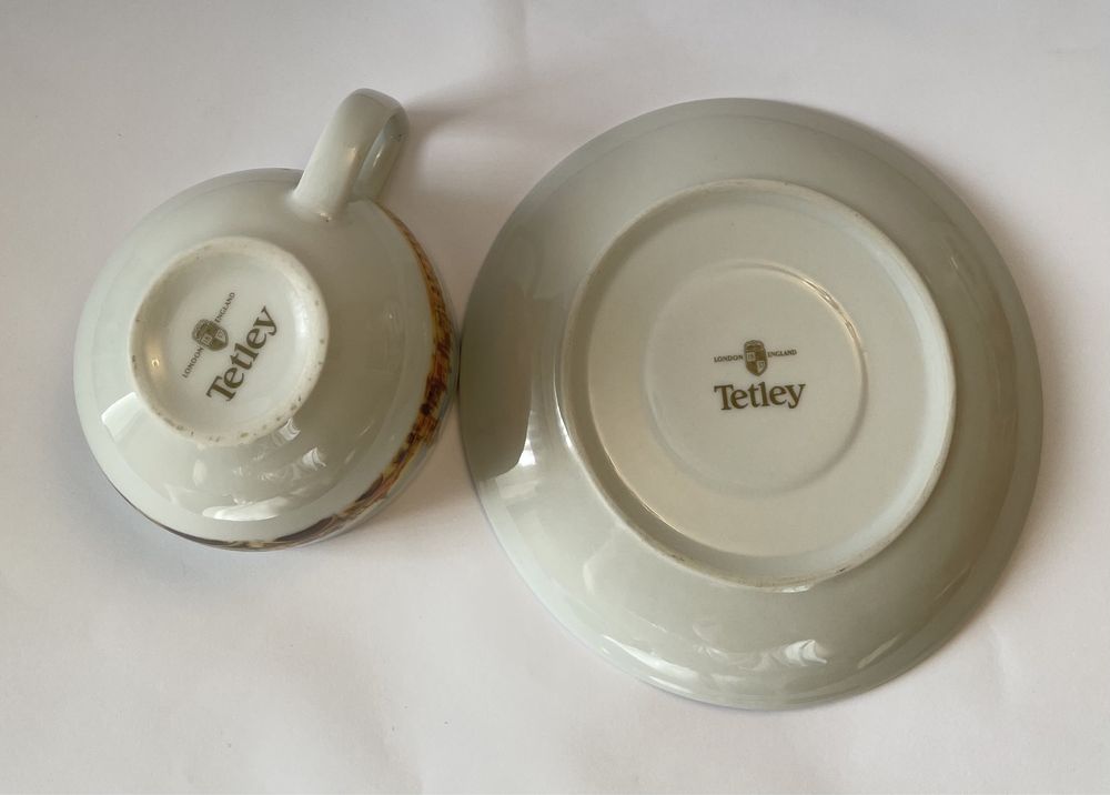 Filiżanka porcelanowa z talerzykiem kolekcjonerska herbata Tetley