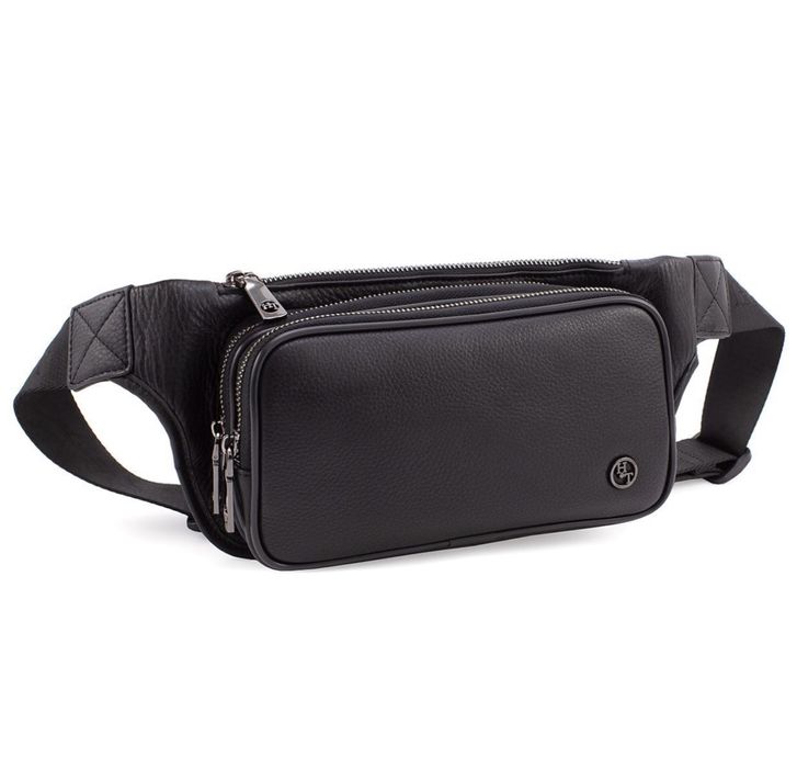 Поясная кожаная сумка HT Leather Мужская кожаная сумка Бананка