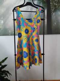 Bawełniana krótka kolorowa letnia sukienka