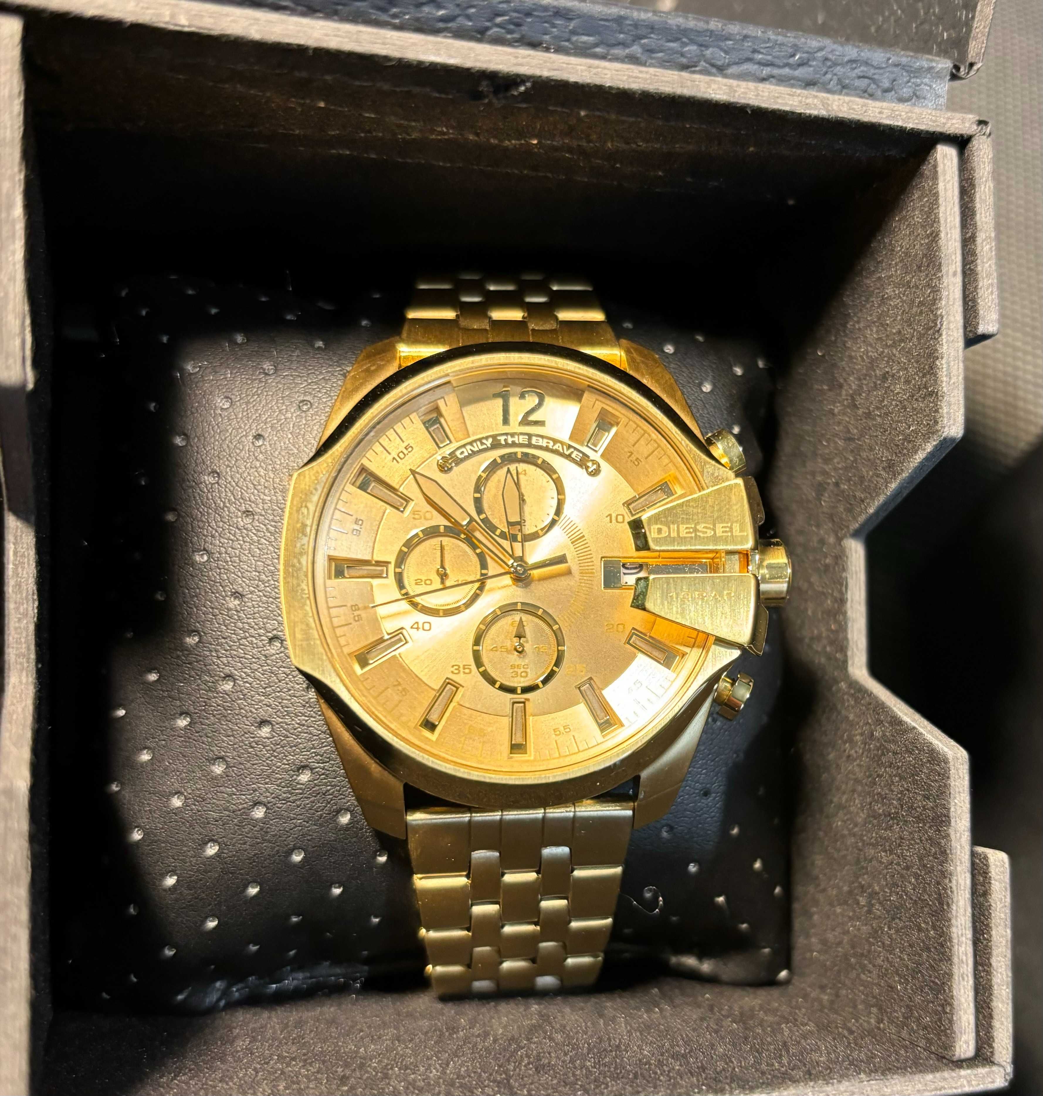 Zegarek męski Diesel Baby Chief Chronograph złoty wypas nowy
