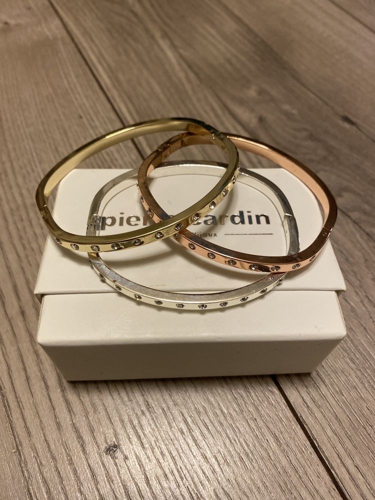 Pierre Cardin triple Crystal Bangle Set zestaw bransoletek