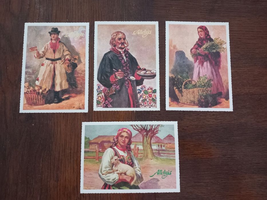 Kartki świąteczne z motywem ludowym.