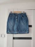 Jeansowa mini z cekinami rozmiar 14