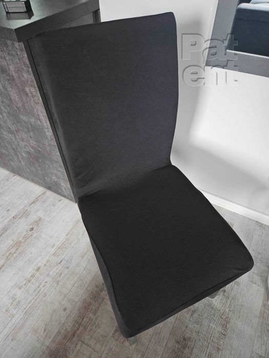 Czarne uniwersalne elastyczne pokrowce na krzesła 4 sztuki komplet