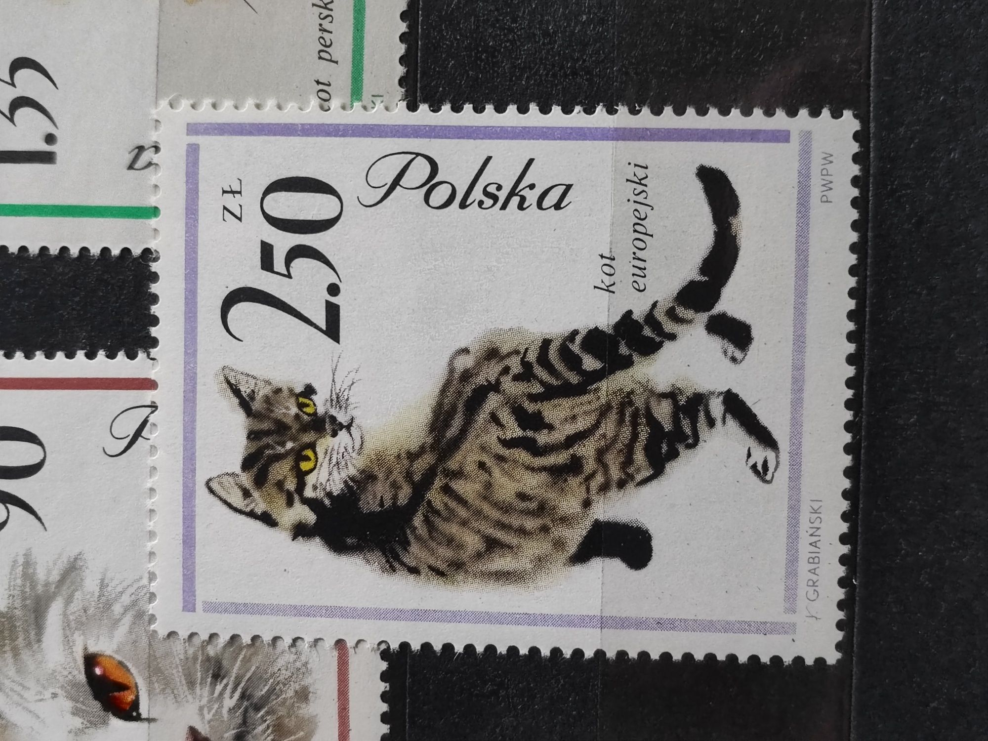 Znaczki PRL koty 1964 r. niekasowane nowe
