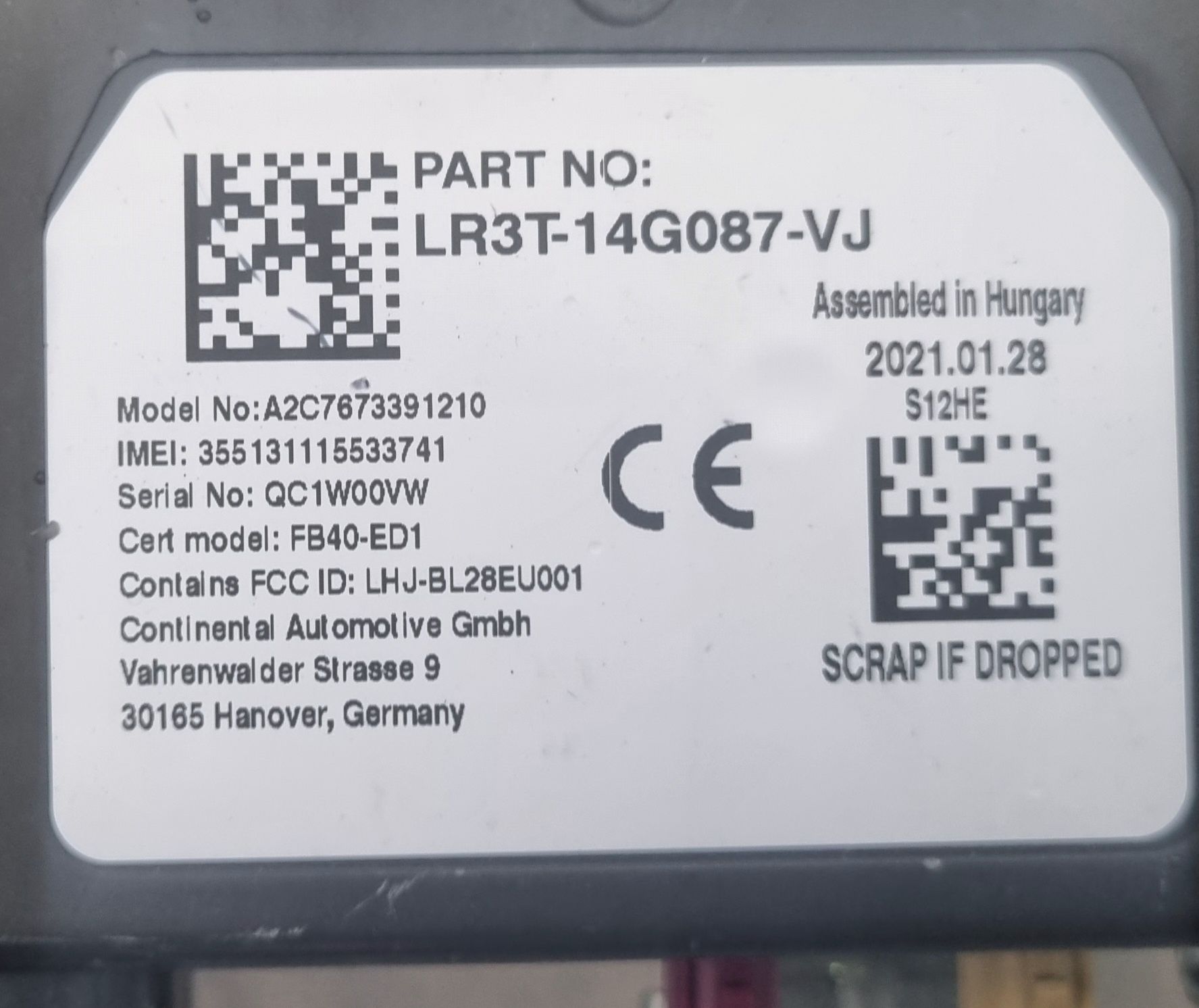 Ford fiesta mk8 moduł interfejsu Bluetooth