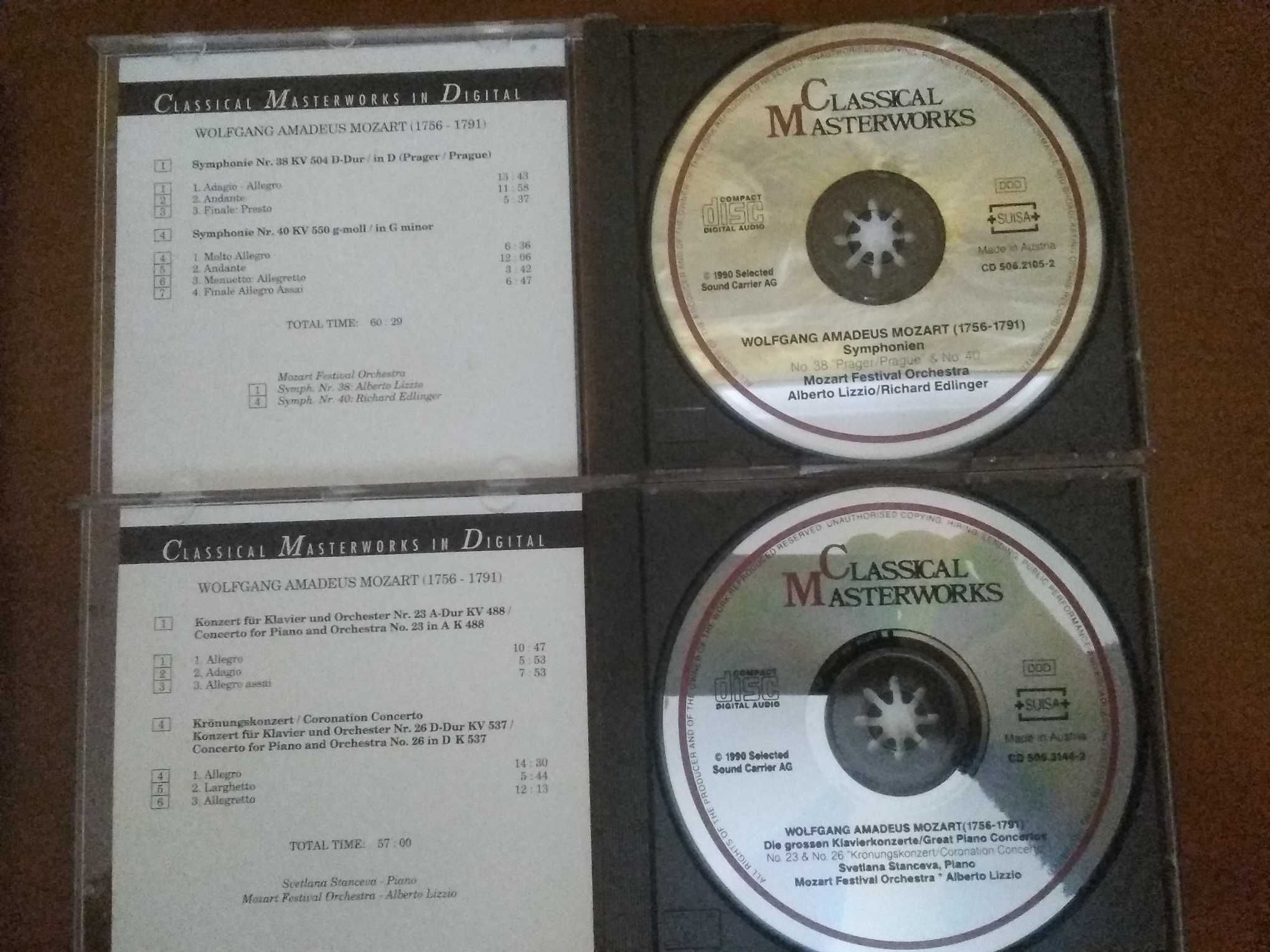Zestaw 4 płyt CD muzyka poważna Wolfgang Amadeus Mozart