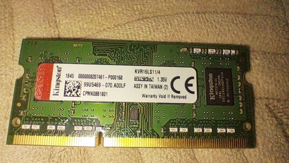 Оперативна пам'ять Kingston SO‐DIMM DDR3L 4GB 1600MHz PC3L-12800 CL11