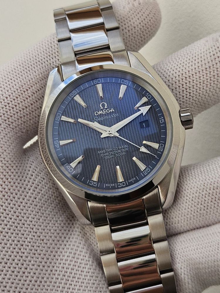 Швейцарские мужские часы Omega Seamaster Aqua Terra Blue