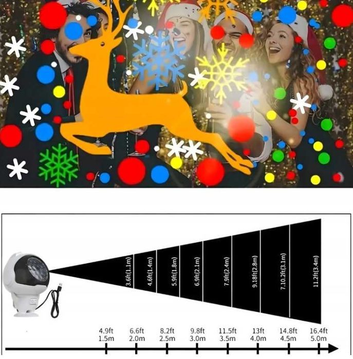 Projektor Rzutnik Led Astronauta Lampka Nocna DLla Dzieci Świąteczny