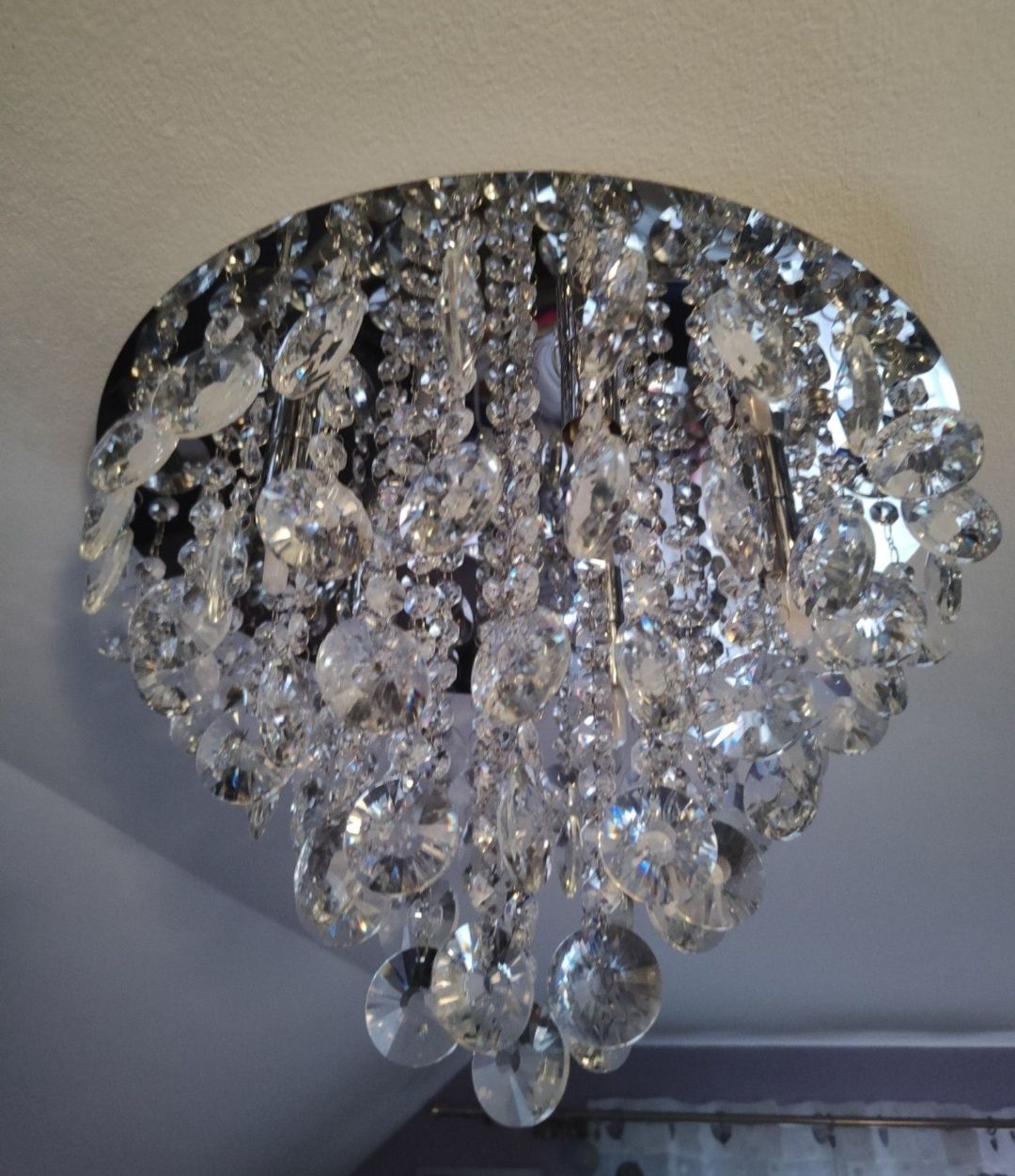 Żyrandol kryształkowy glamour nowy, lampa sufitowa
