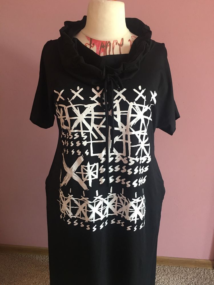 Sukienka czarna z nadrukiem Acqua Limone 42/44/46