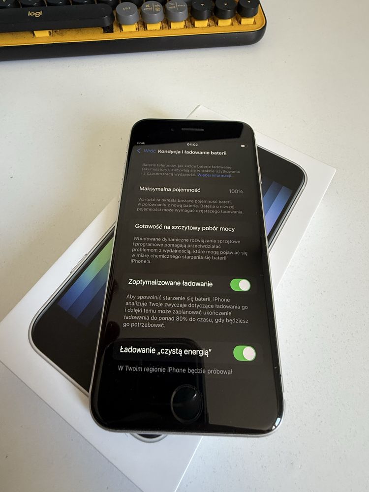 iPhone SE 2022 64gb Starlight Idealny Bateria 100%