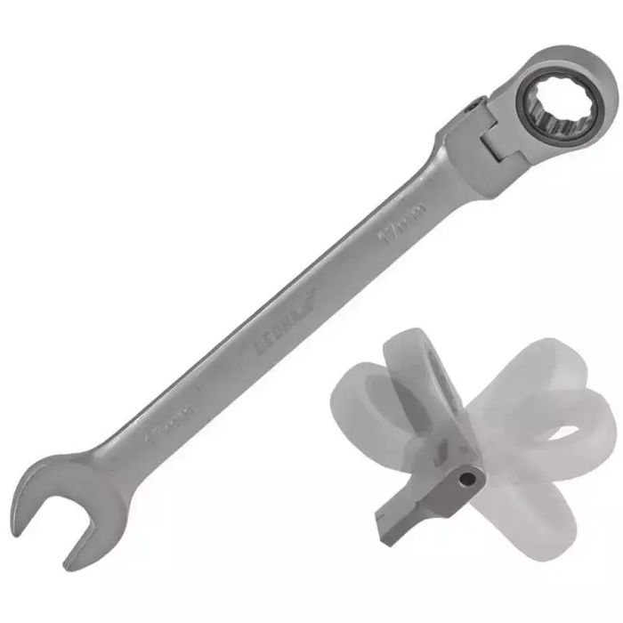 Klucz płasko-oczkowy z grzechotką 12mm CrV z przegubem Dedra 14GP46