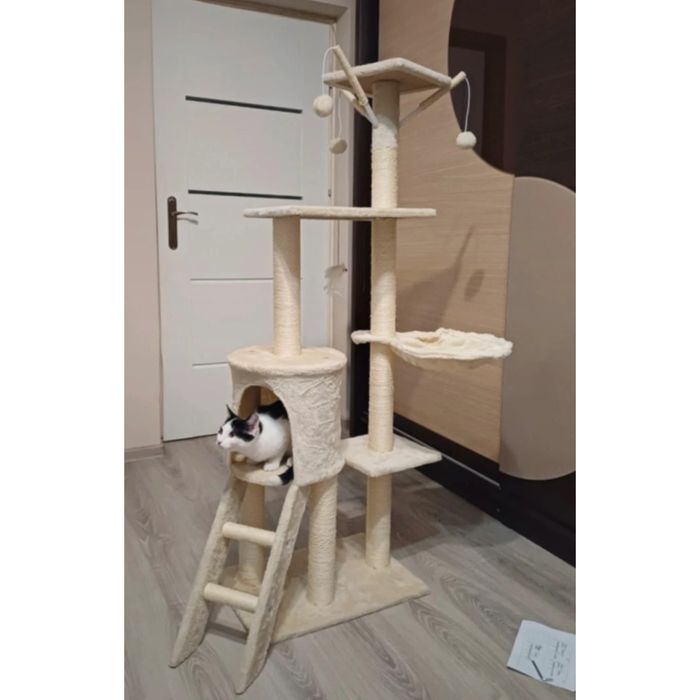 Drapak wieża dla kota boho legowisko zabawka XXL