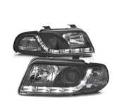 FARÓIS FRONTAIS LED LUZ DIURNA PARA AUDI A4 B5 94 -99 FUNDO PRETO