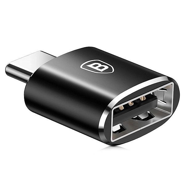 Adapter Baseus Mini przejściówka z Usb-a na Usb-c Otg - czarny