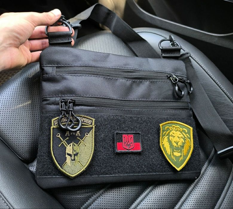 Сумка черная с кобурой, сумка мужская, сумка через плечо, барсетка