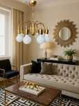 Solken Leuchten żyrandol Vintage lampa wisząca mosiądz 8 punktowa