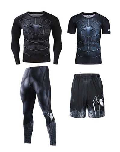 Комплект Каратель, Супермен 3 в 1 рашгард, шорты, леггинсы, футболка.