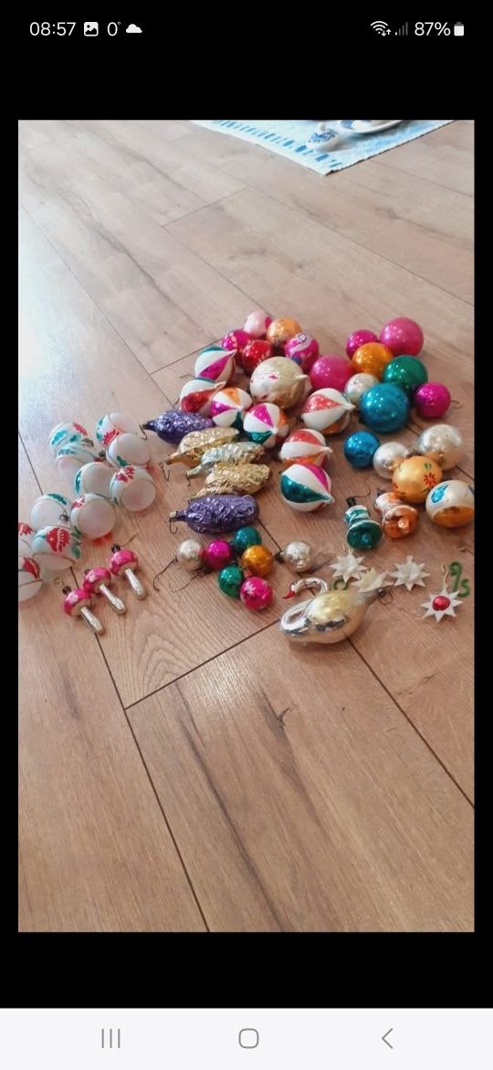 Bombki szklane maki i inne I Łabędź kolekcjonerski z prl