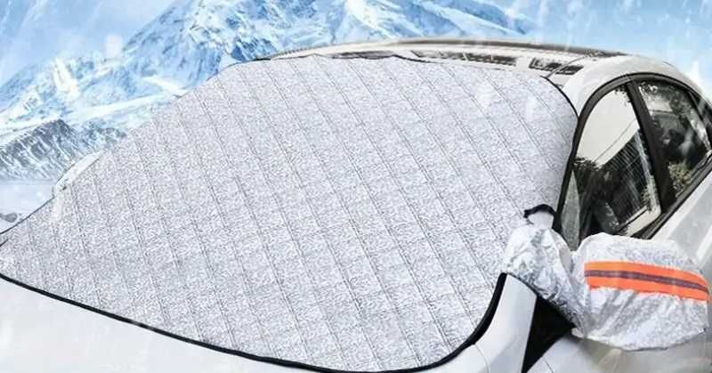 Osłona całoroczna przedniej szyby samochodu z rękawkami