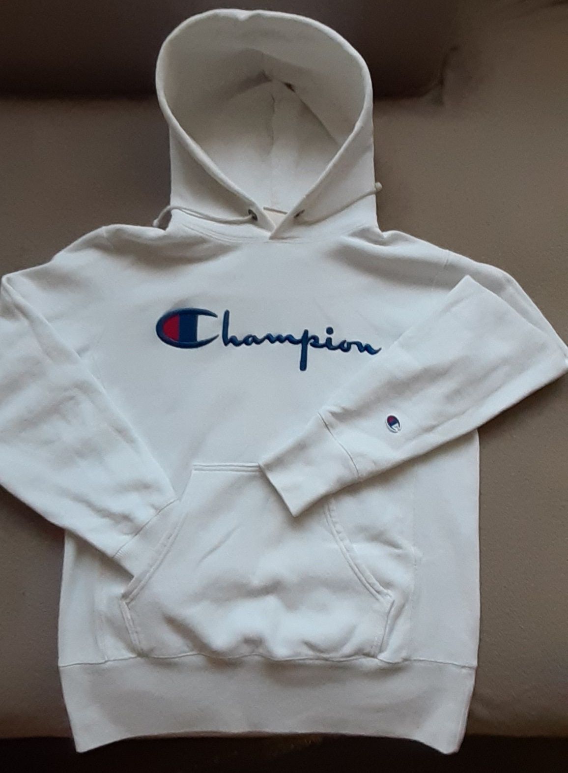 Bluza z kapturem Champion biała Reverse Weave