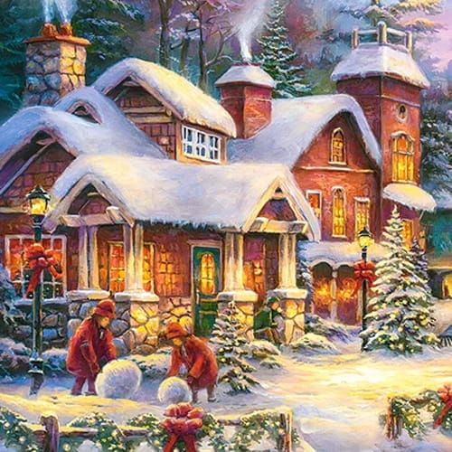 Puzzle 1500 el. Świąteczna wioska – Wiara, która trwa