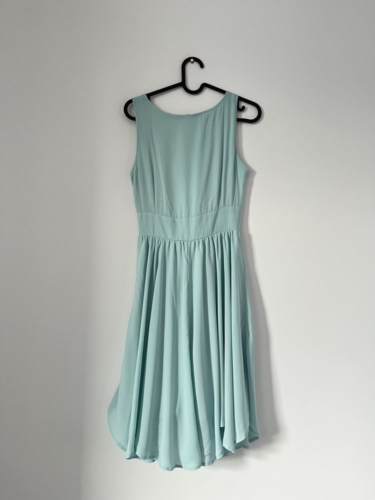 Rozkloszowana miętowa sukienka Orsay 34 XS WESELE