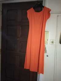 Vestido comprido cor laranja tam S/M so 7,50