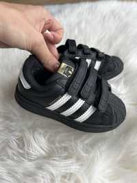 Adidas superstar buty dziecięce czarne na rzepy