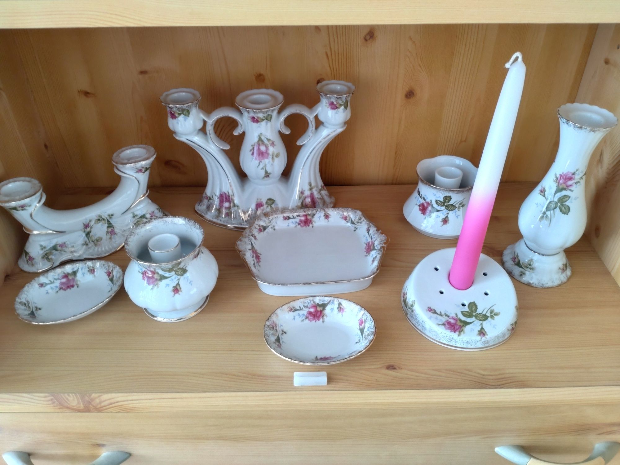 Chodzież szkło świecznik porcelana