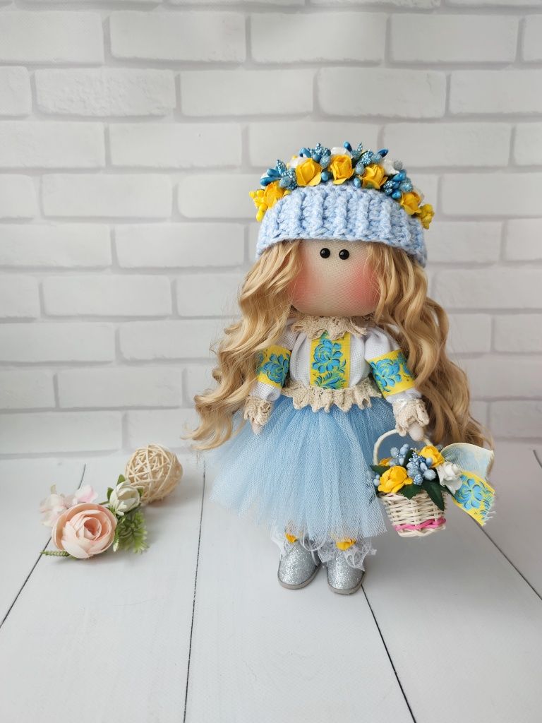 Інтер'єрна лялька ручної роботи, текстильна кукла, на Миколая