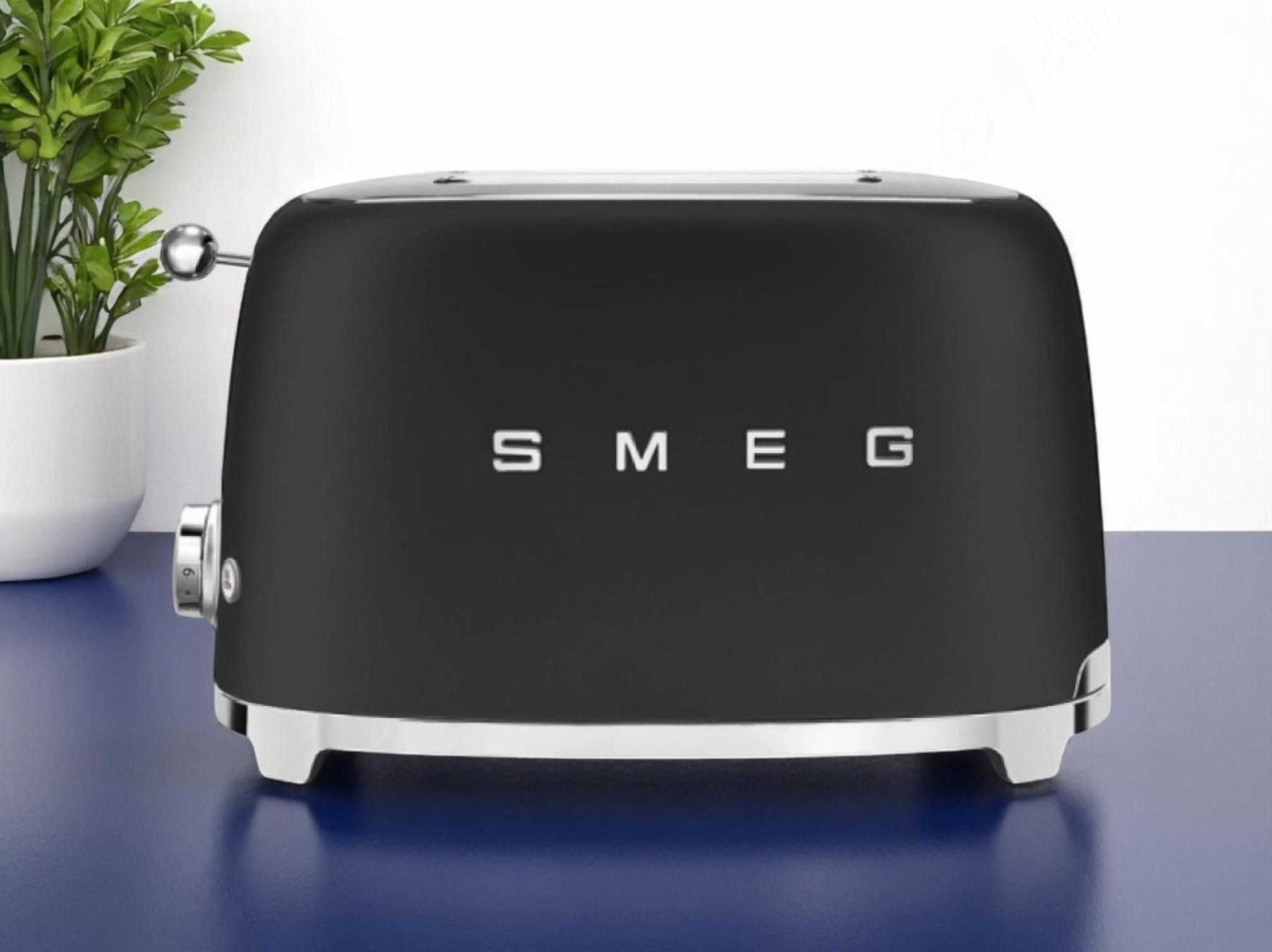Тостер SMEG / СМЕГ TSF01BLMEU, 2 скибки, ретро, чорний