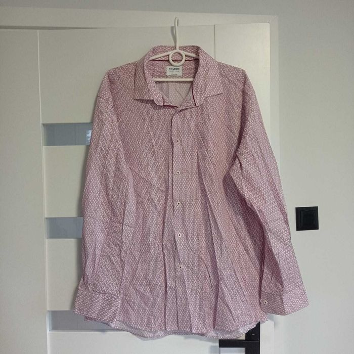 Koszula elegancka we wzór z długim rękawem męska duży rozmiar