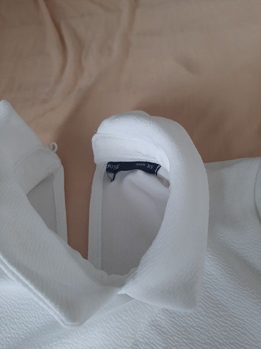 Elegancka bluzka biała z kołnierzykiem 3/4 rękaw HOUSE xs