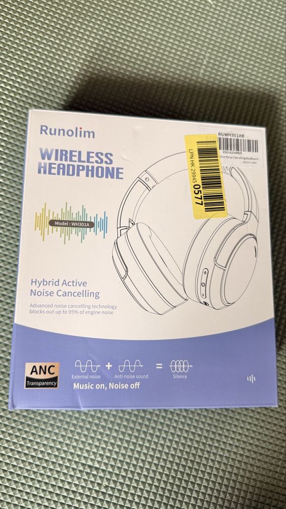 Бездротові Bluetooth-навушники RUNOLIM з активним шумопоглинанням
