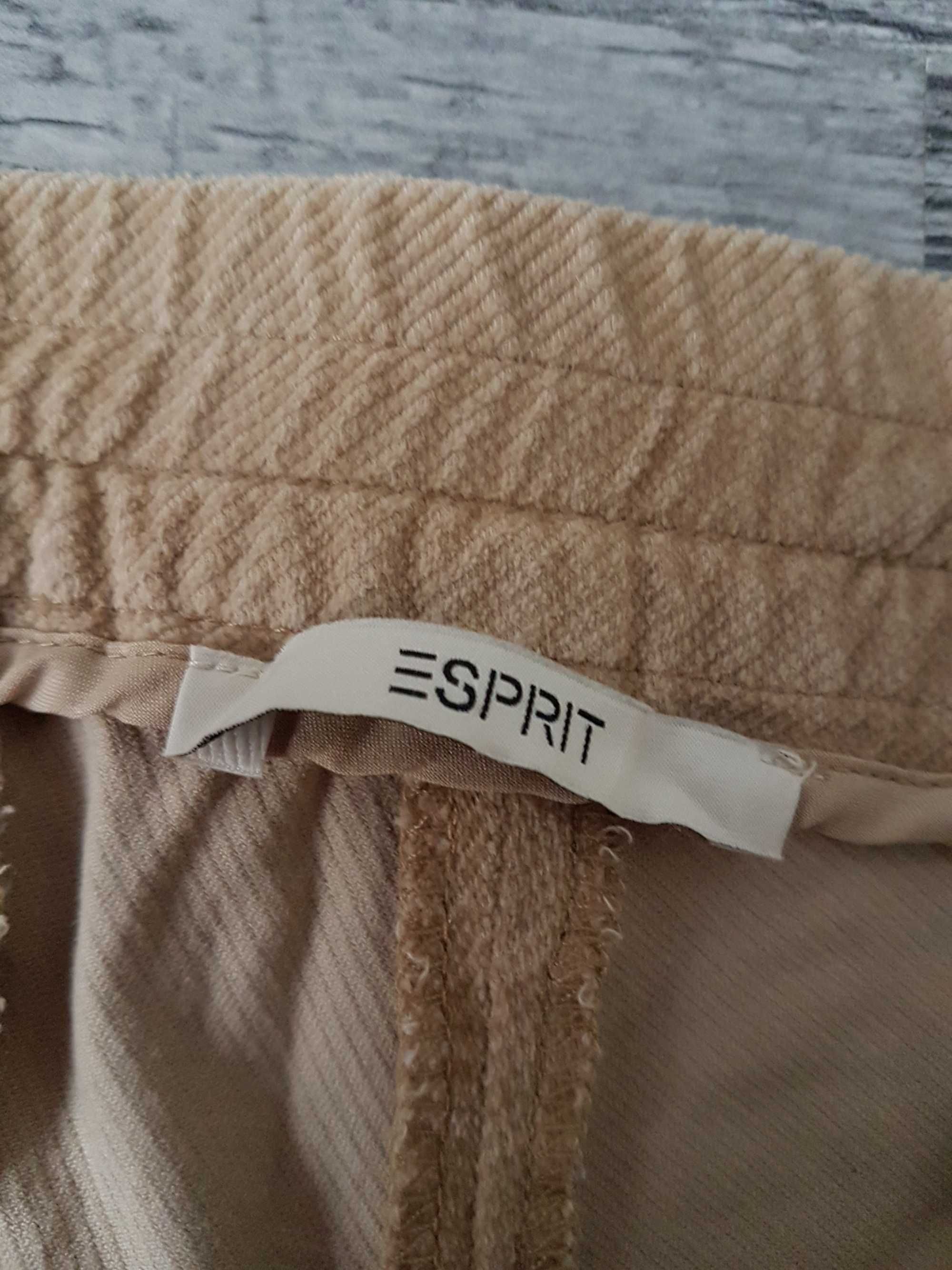 ESPRIT damskie spodnie sztruksowe beżowe roz. 42 bawełniane