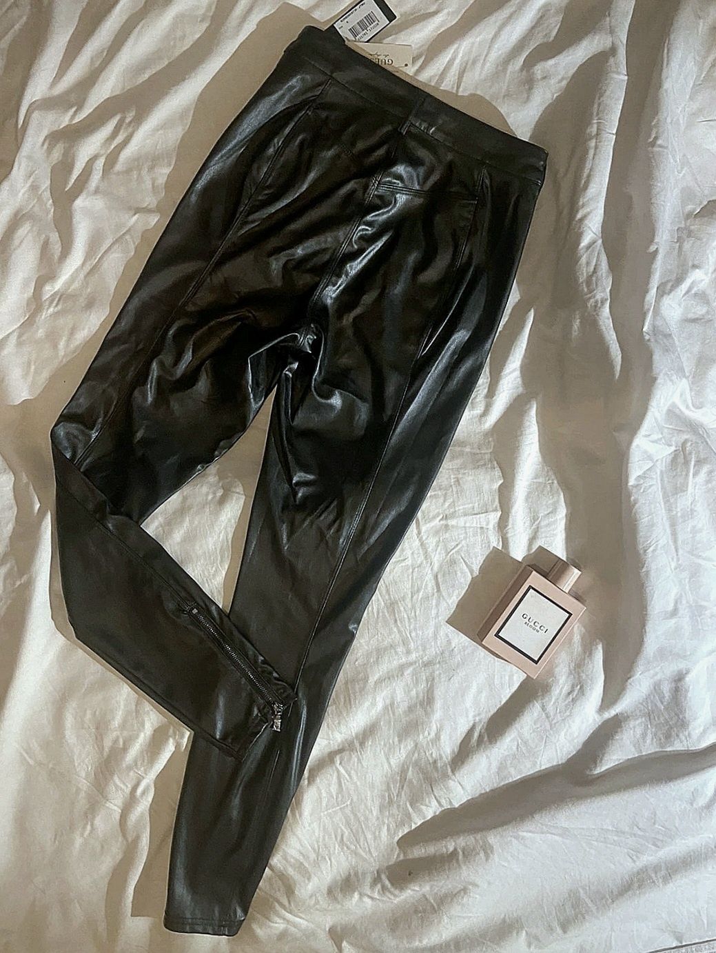 Spodnie guess xs legginsy eko skóra skorzane woskowane