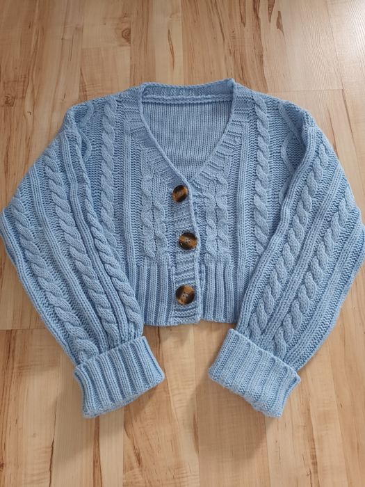 Niebieski sweter kardigan roz.38 Shein