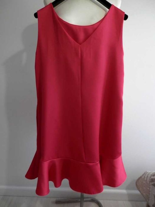 Sukienka Wizytowa Imprezowa Trapezowa Malinowa Reserved XL