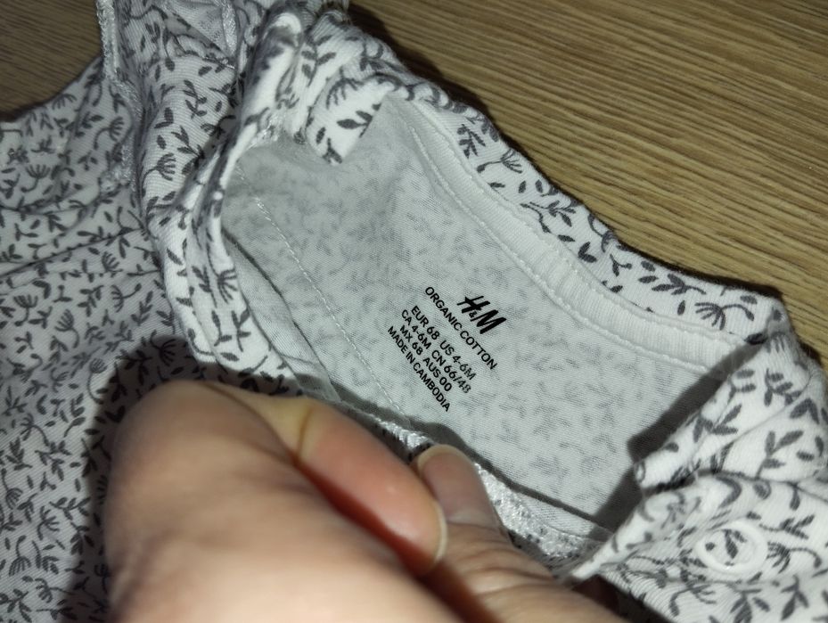 Dziewczęca sukienka body 68 H&M