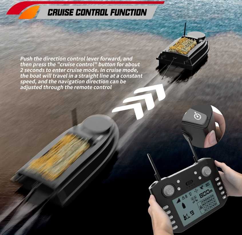 Łódka Zanętowa Flytec V030 GPS Punktów Auto Powrót 2X Akumulator 20A