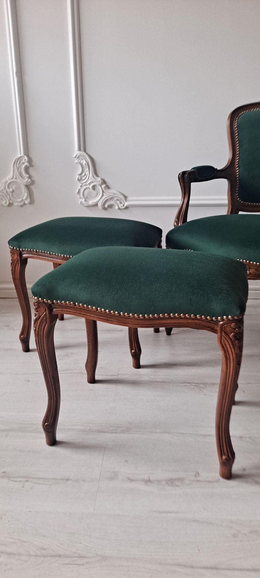 Stylowa pufa, podnóżek, stołek boho Ludwik, Ludwikowska, Shabby Chic