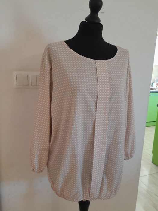 Koszula XXXL 46 Kremowa w pudrowe wzorki XXXL 46