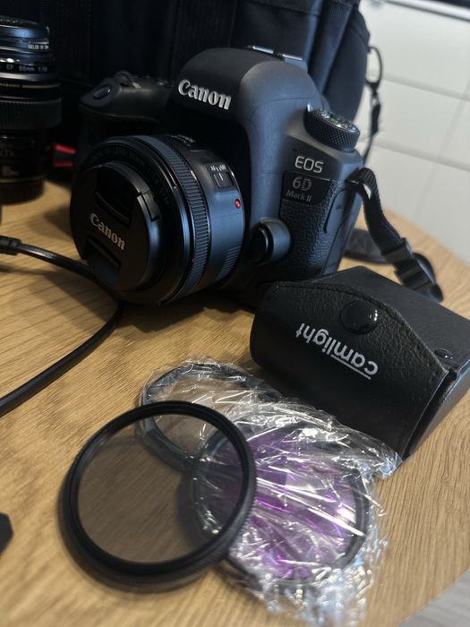 Canon 6D Mark II + 85 mm 1.8 + 50 mm 1.8 - zestaw idealny, jak nowy!